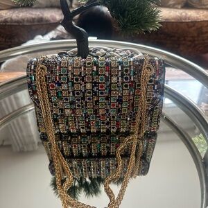Multicolor Glamorous Rhinestone Decorated Evening Bag,